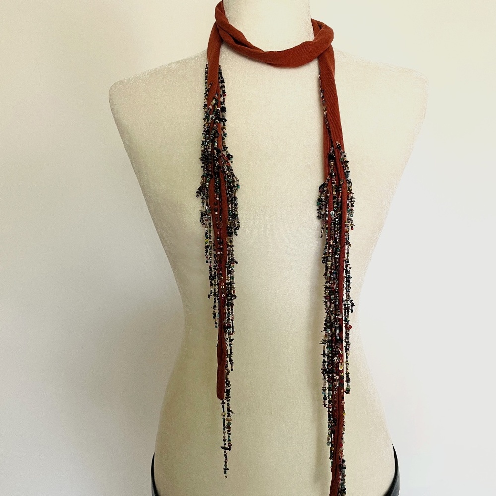 CHAN LUU Anthropologie Scarf Necklace Belt Beaded